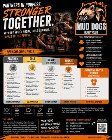 Waco Rugby Sponsorship Flyer